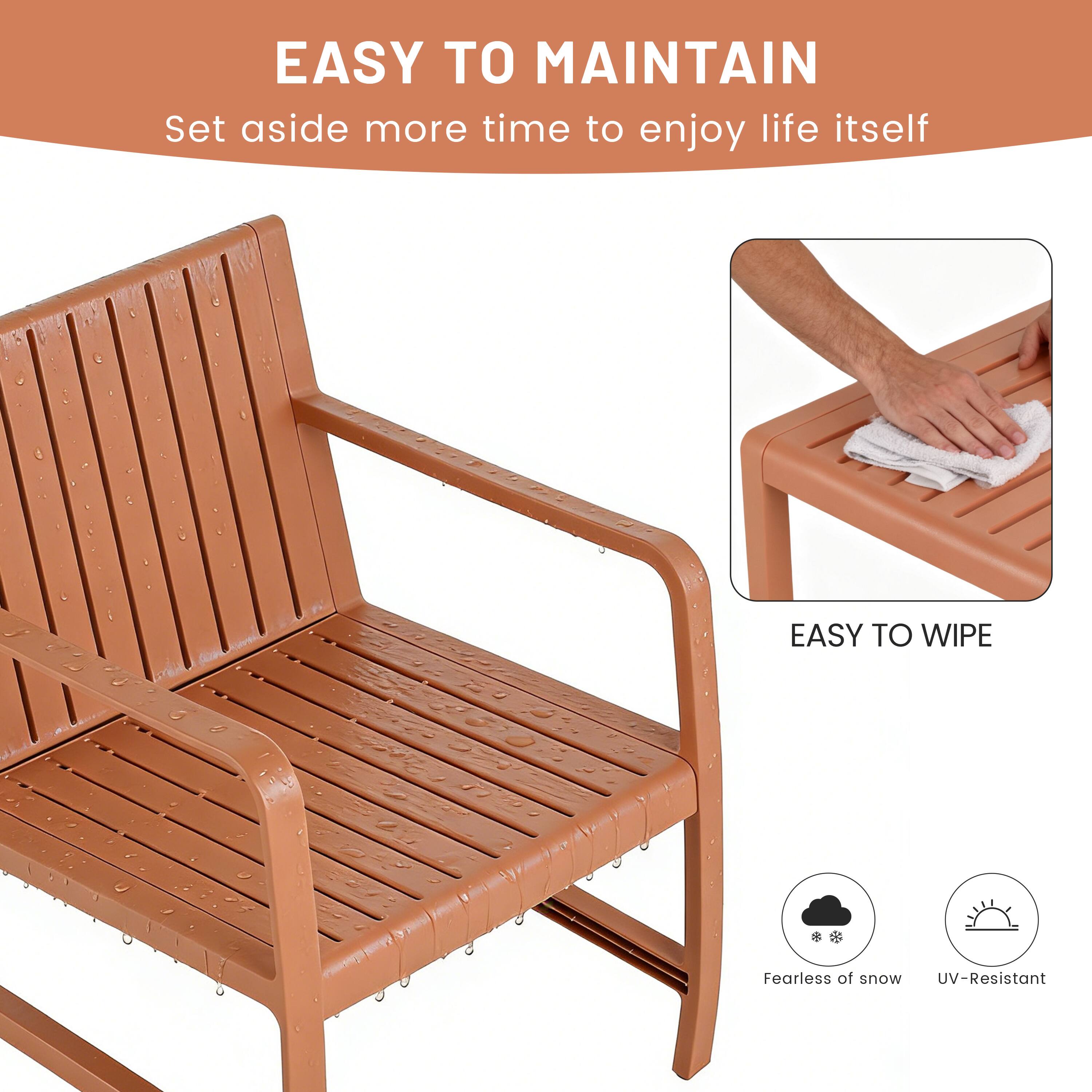 EASY TO MAINTAIN  
Set aside more time to enjoy life itself  

EASY TO WIPE  

Fearless of snow  
UV-Resistant