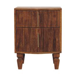 Artisan Furniture - Solid Wood Louvre Bedside Unit - Brown