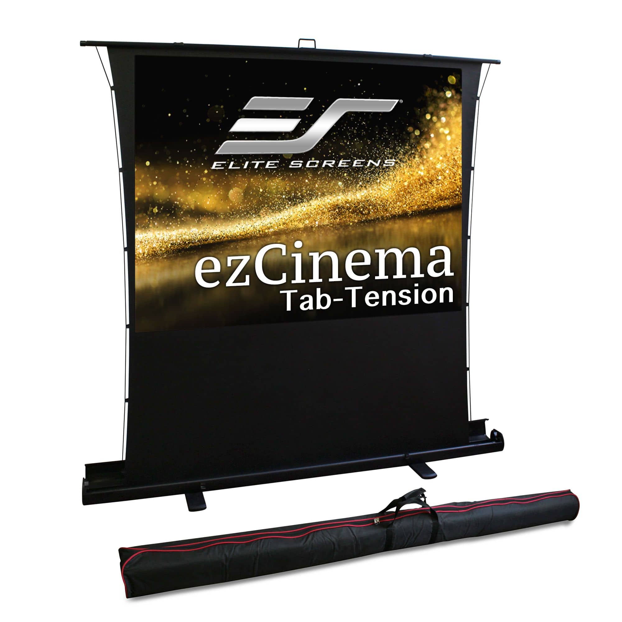 Elite Screens - ezCinema Tab-Tension Floor Pull-Up Matte White Free-Standing 4K UHD Projector Screen, 100" Diag., 4:3, FT100XWV - Black