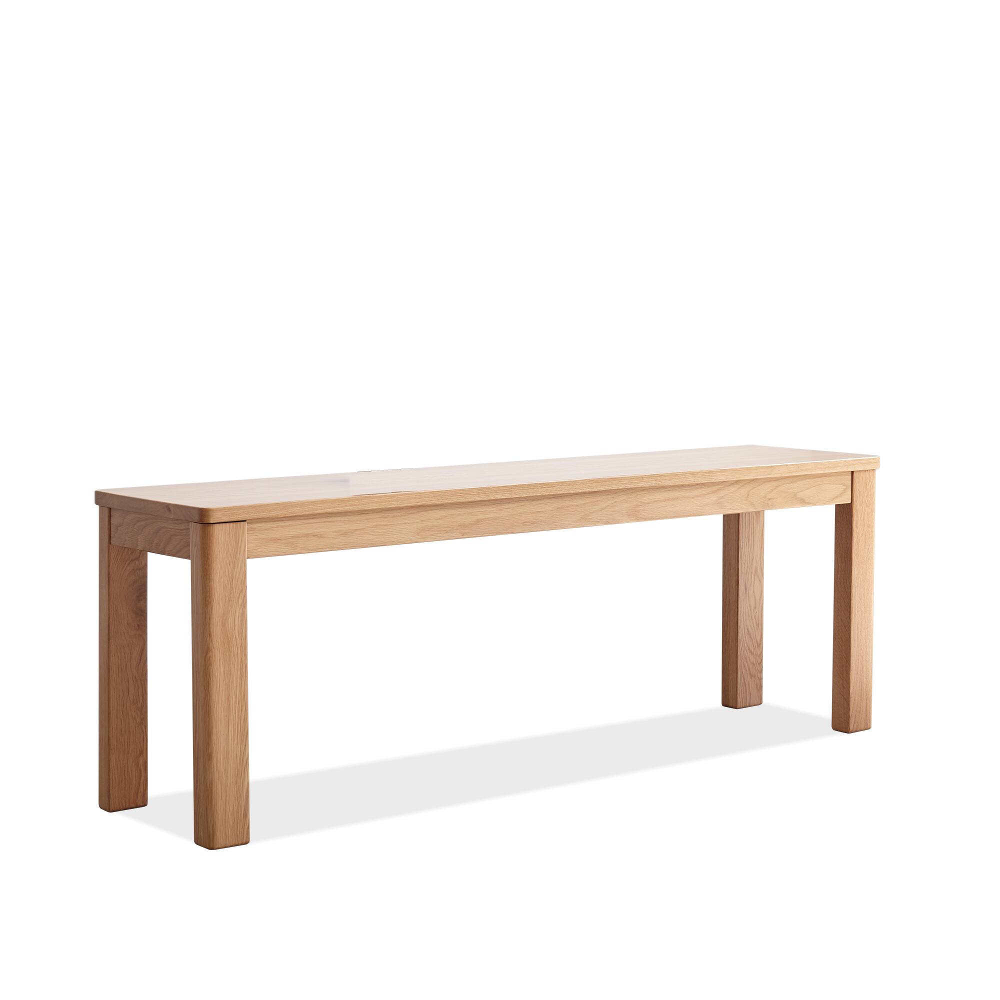Alt View 4. Bestier - 47inch Natural Oak Wood Color Solid Wood Classic Dining Bench for Living Room - Natural Wood.