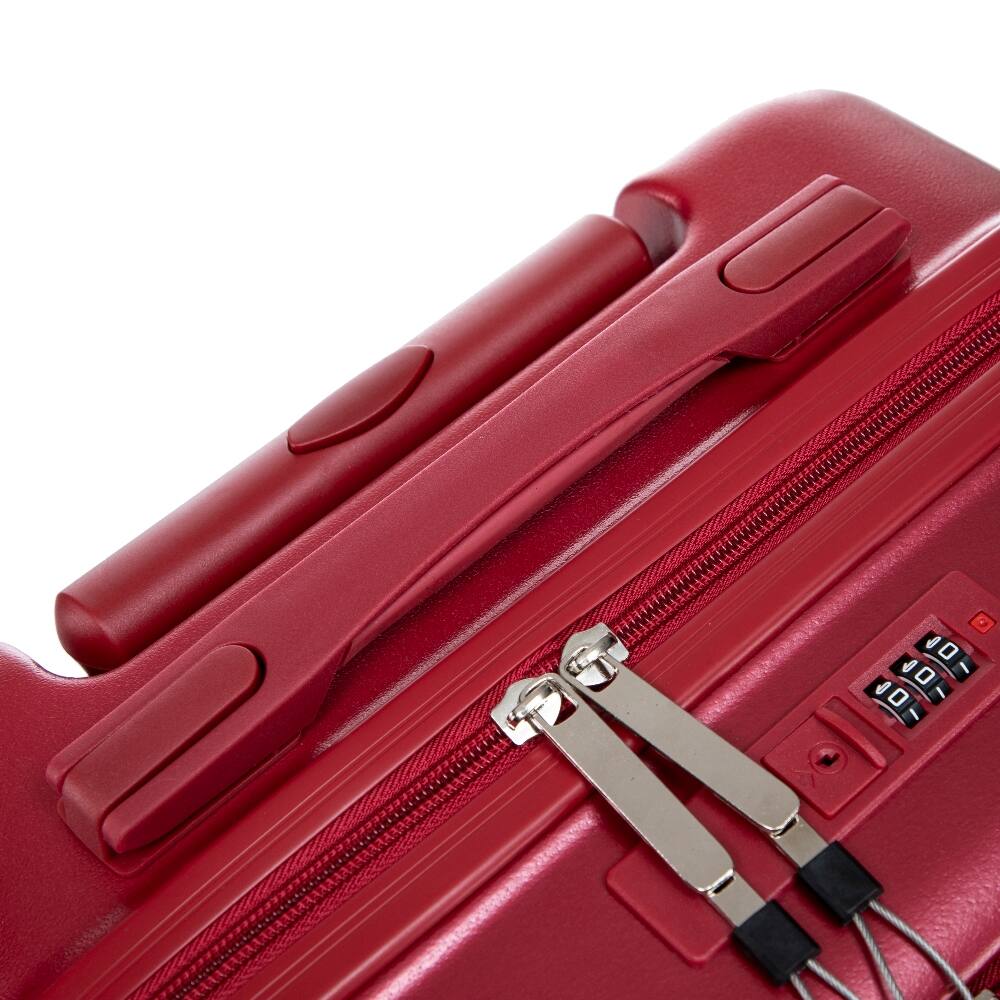 Alt View 6. Ropilly - Ropilly 2 Piece Luggage Set Front Opening 20 Inch Carry On Suitcase with 14 Inch Cosmetic Case Red - Red.