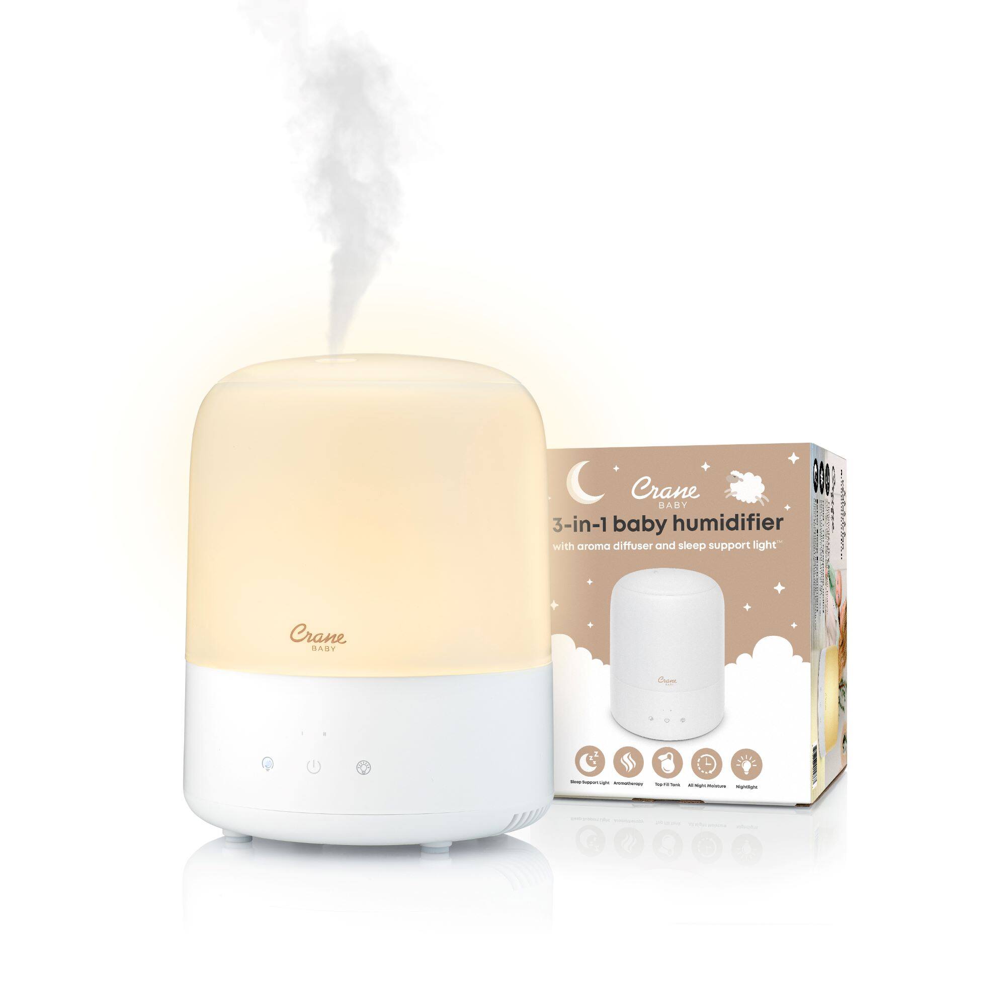Crane BABY 3-in-1 baby humidifier with aroma diffuser and sleep support light
