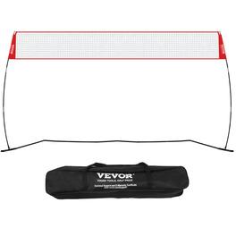 VEVOR - Freestanding Volleyball Training Net for Indoor or Outdoor Use, Adjustable Height Portable Net System with Carrying Bag - Red