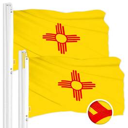 G128 - New Mexico State Flag 3x5 ft 2-Pack Embroidered Polyester - Assorted Colors