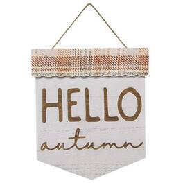BreeBe - *Hello Autumn Plaid Wood Sign - Multi
