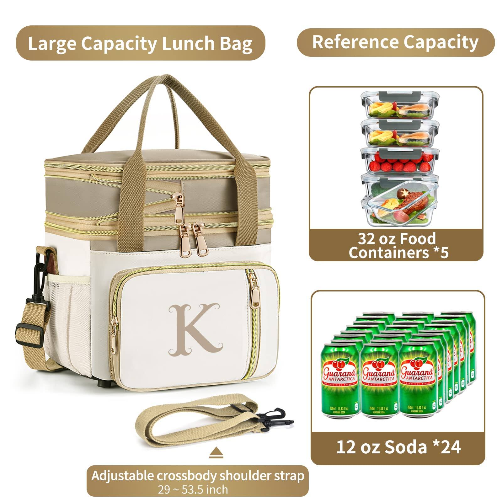 Alt View 3. Live At Space - Personalized Lunch Bag For Women Work  16l Initial Insulated Box Adult womens Gift Leakproof Lunchbag With Adjustable - Cow.