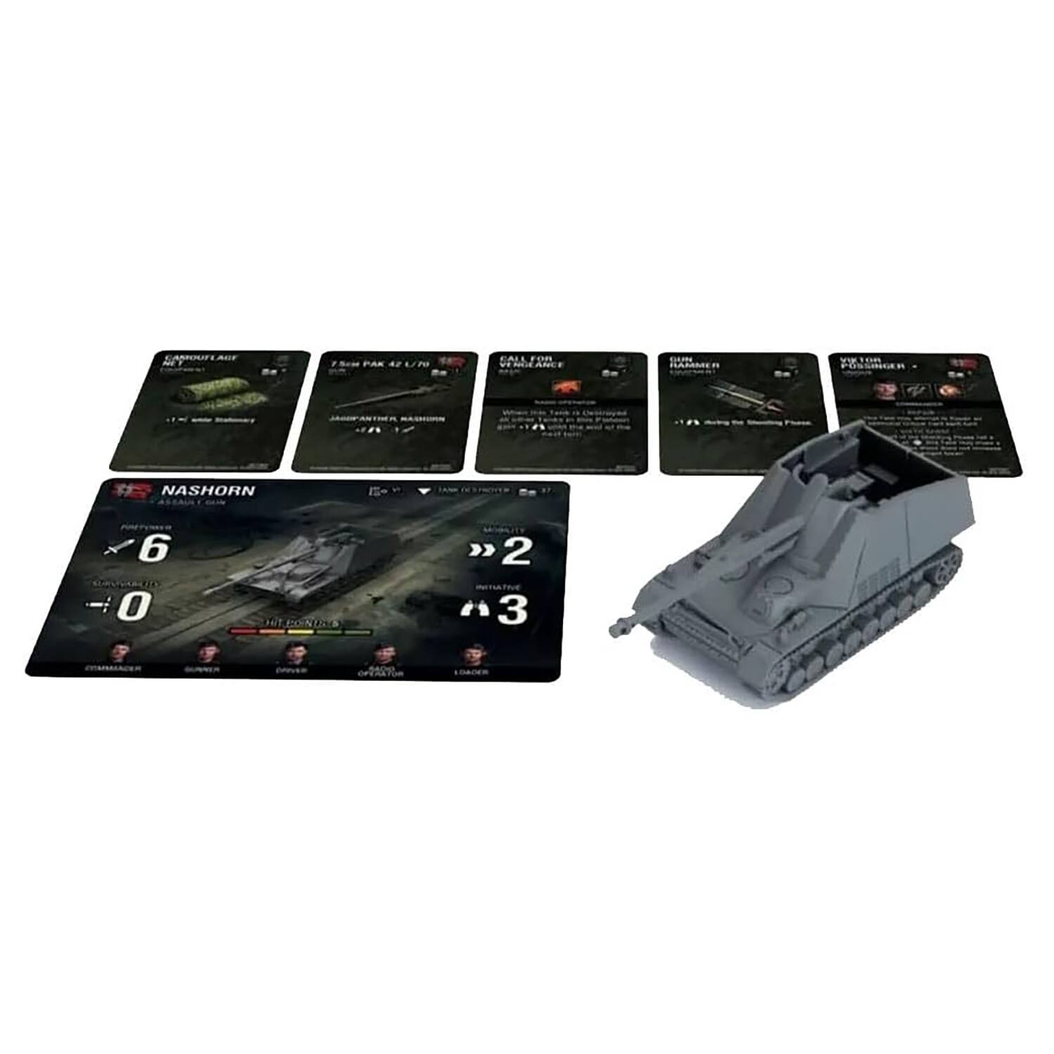The text on the image reads: "Up for WV Nashorn E-6 O 2 3." This text is likely related to a game or a set of cards, as it contains numbers and letters that may represent various aspects of the game.