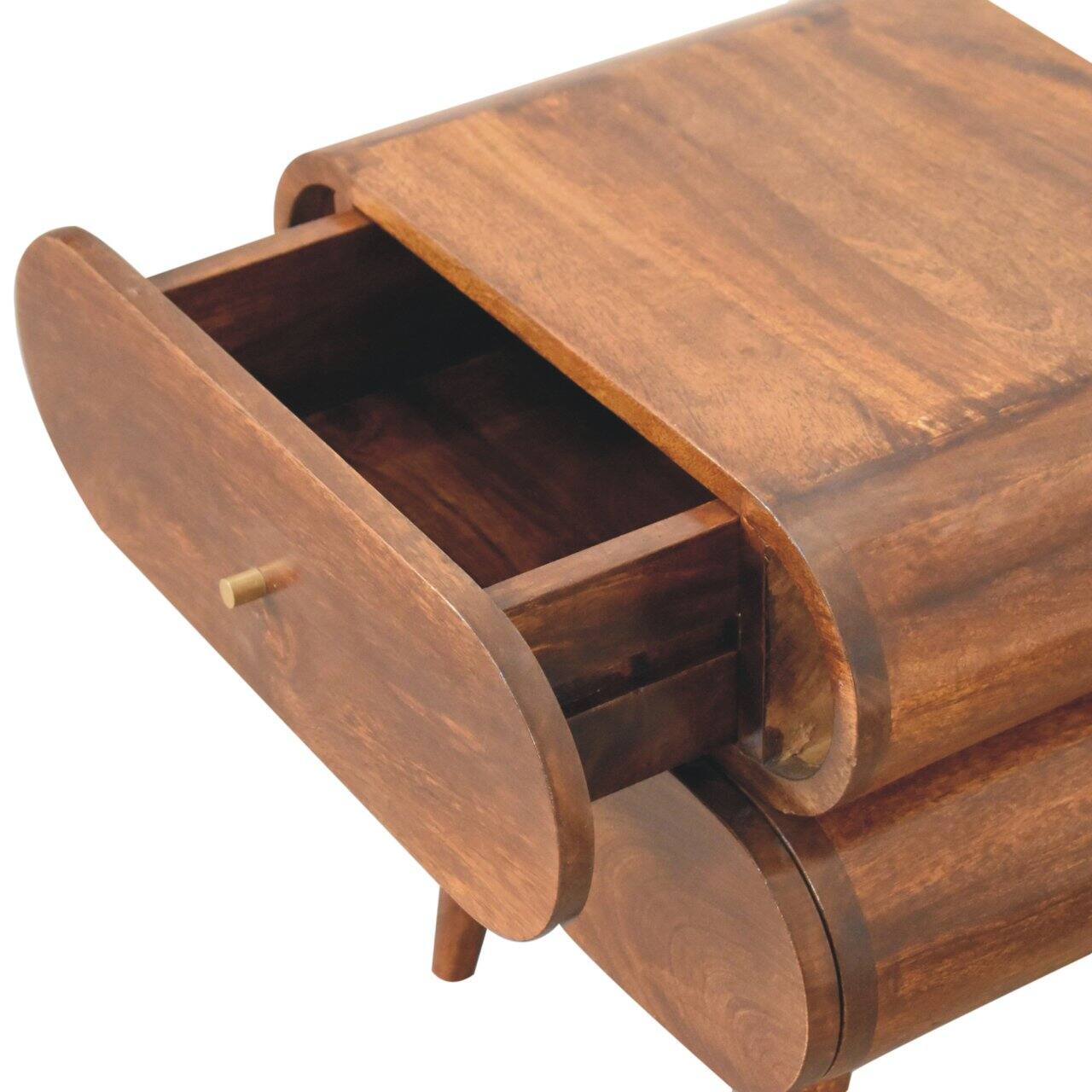Alt View 4. Artisan Furniture - Artisan Furniture Solid Wood Bubble Chestnut Bedside, 2 Drawers, Dark Brown - Dark Brown.
