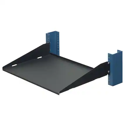 Front. RackSolutions - RackSolutions 2U 2Post Cantilever Shelf 13in Depth (Flanged Down, Solid) - Black.