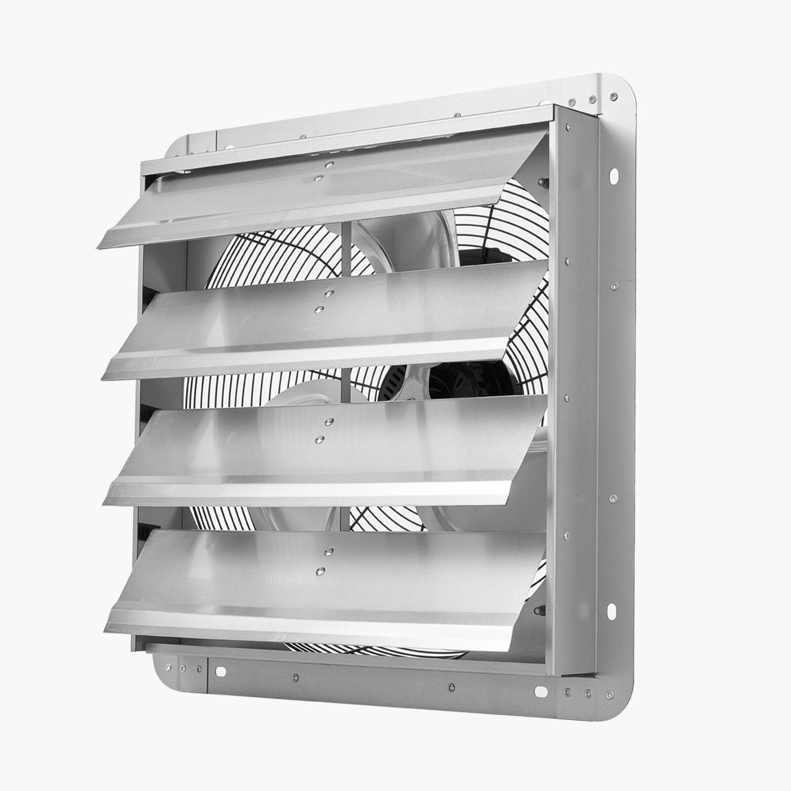 Alt View 5. VEVOR - 18 inch Shutter Exhaust Fan, Wall Mounted Attic Vent Fan with 2200 CFM Airflow, AC Motor, Heavy-duty Steel Construction - Silver.