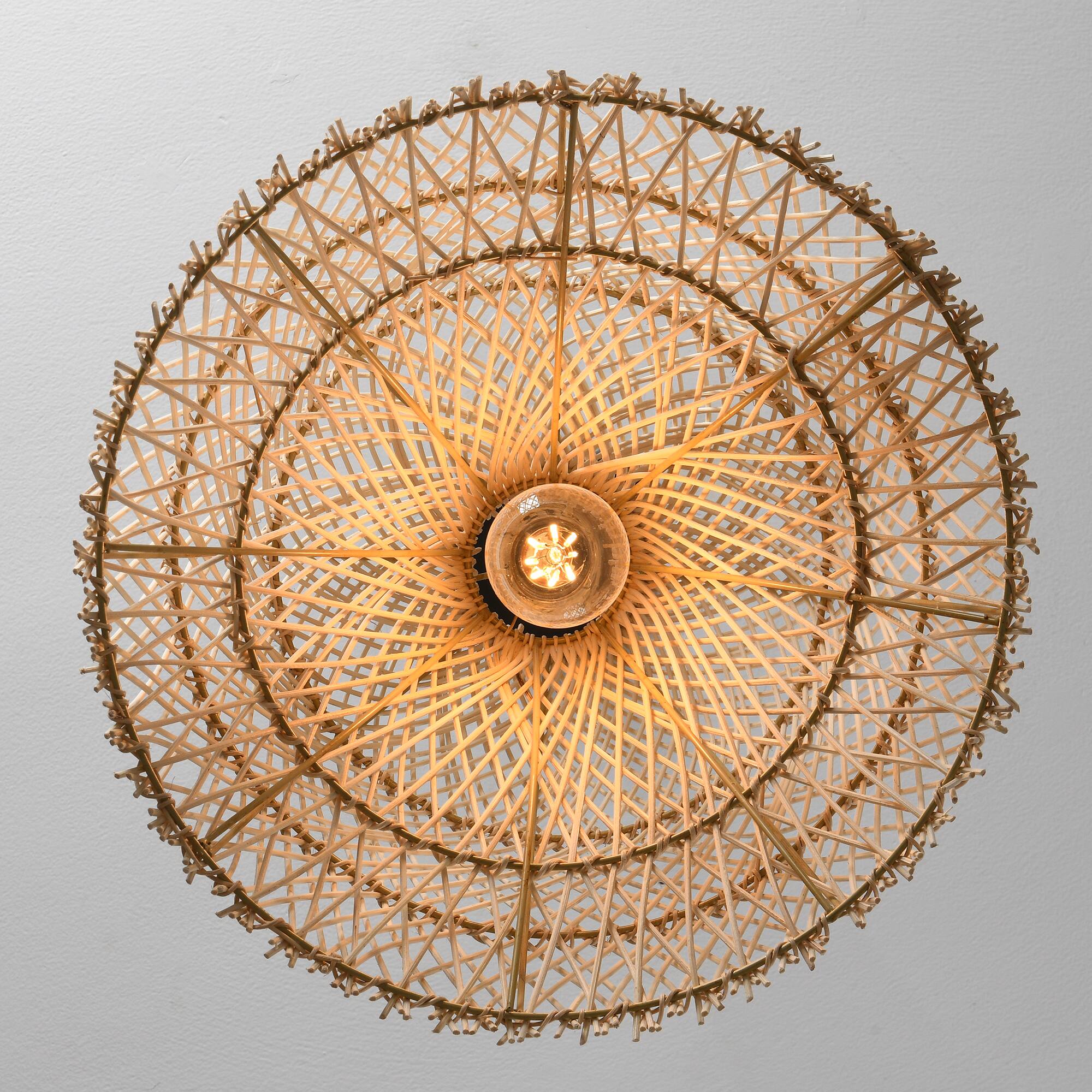 Alt View 9. Parrot Uncle - 1-Light Coastal Retro Brown Rattan Hand-Woven Cloche Hanging Basket Pendant Light - Brown.