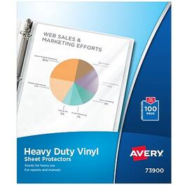 Avery - Vinyl Heavyweight Sheet Protectors, 8-1/2" x 11", 100/Box - Clear