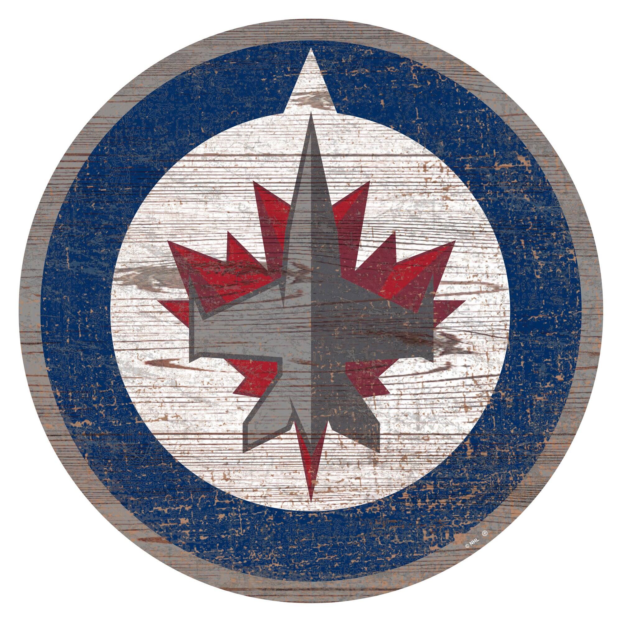 Winnipeg Jets 24'' x 24'' Distressed Logo Cutout Sign