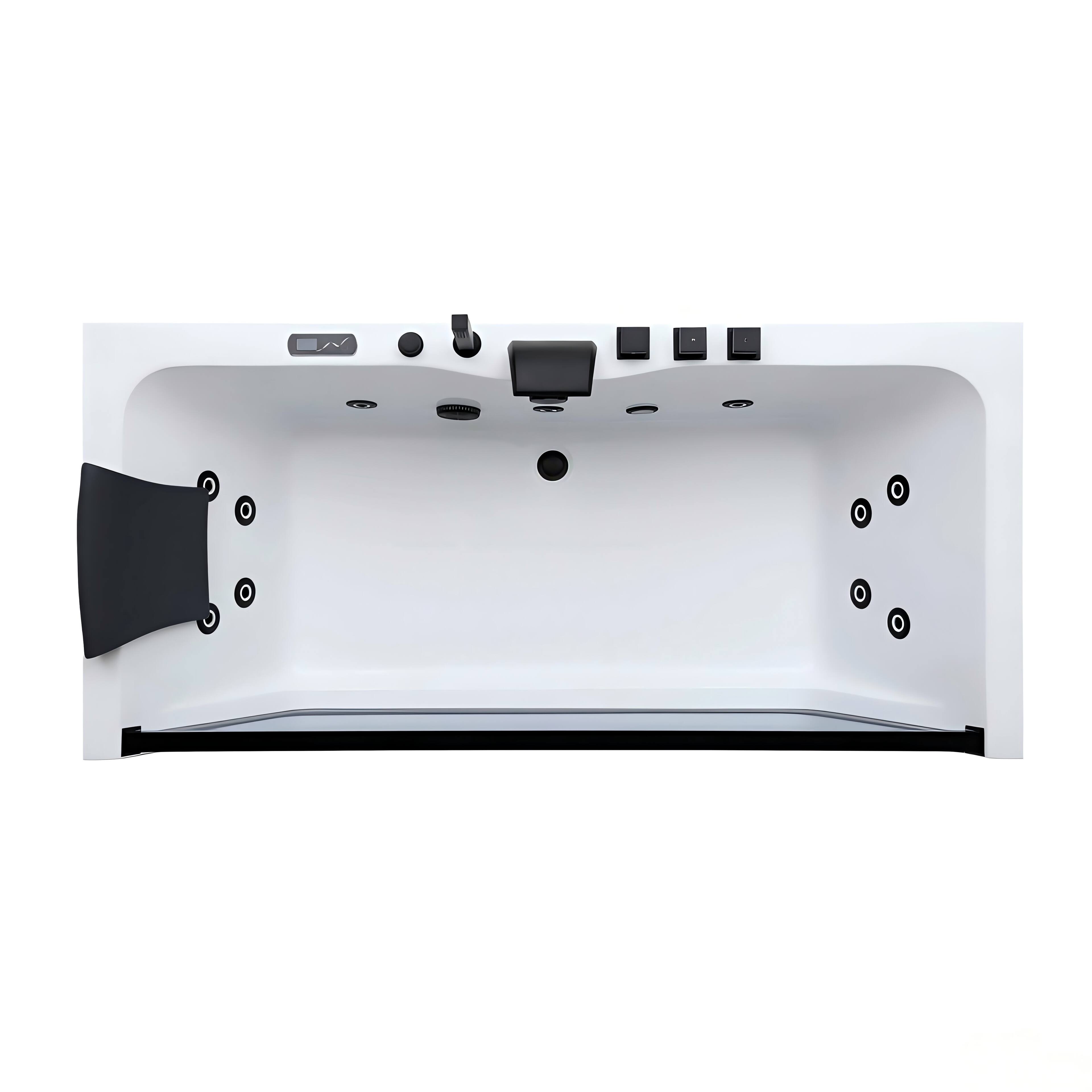 Alt View 2. Empava - 71 in. x 30 in. Whirlpool Bathtub Rectangular hydrotherapy Jetted SPA Bath Tub with Center Drain-in White - White.