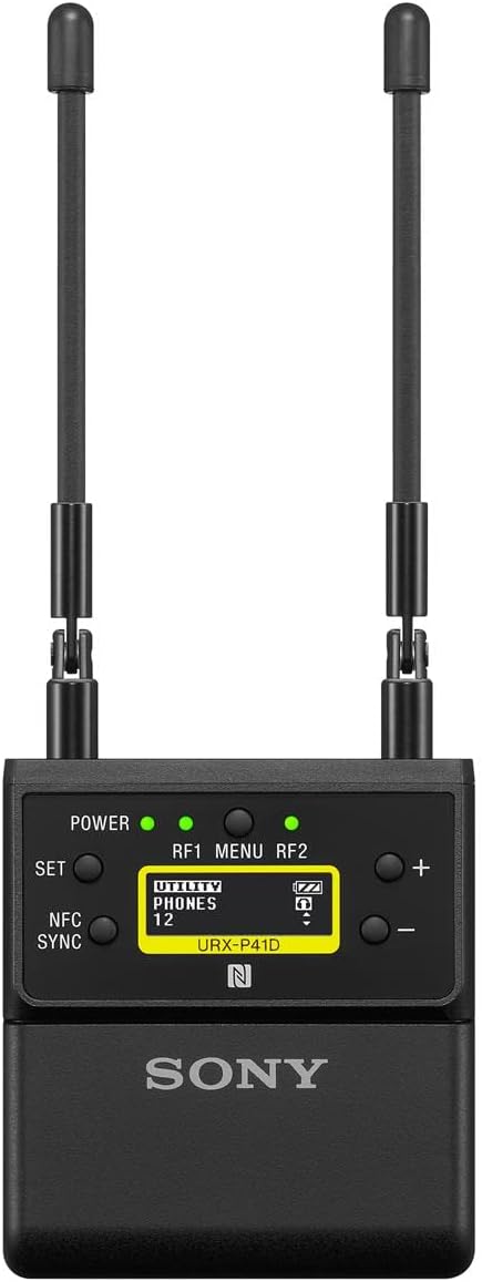 POWER RF1 MENU RF2 SET UTILITY PHONES NFC 12 SYNC URX-P41D N SONY