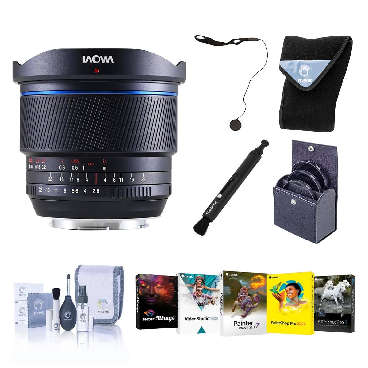 Bundle - Venus - Laowa 10mm f/2.8 Zero-D Lens for Sony E, Manual Focus, with 77mm Filter Kit, PC Software Kit, Lens Wrap,