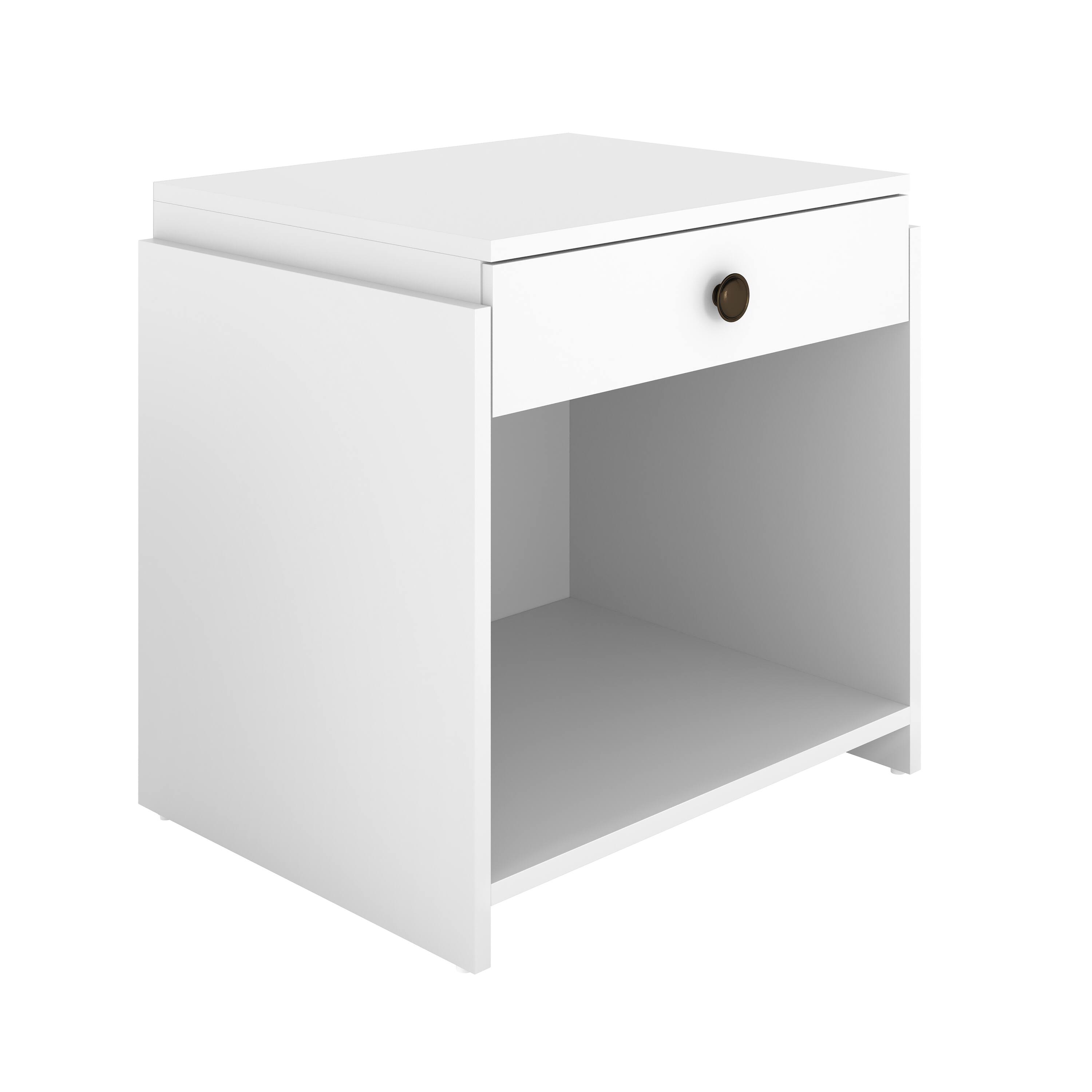 Alt View 2. Boyd Sleep - Boyd Sleep Sydney One Drawer Low Profile Nightstand- Bedroom End Table - White.