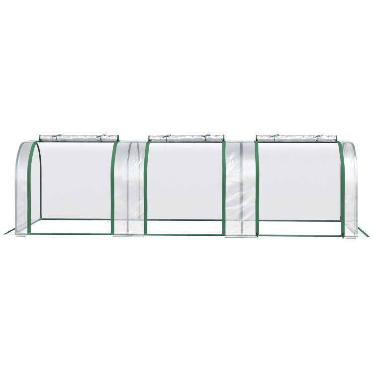 Alt View 9. PULUZ - 9.7' L x 3' W x 2.5' H Portable Tunneled Greenhouse with 3 Zippered Doors, Water/UV Fighting PVC Cover.