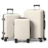Front. Winado - 3-in-1 20" 24" 28" Trolley Carry On Luggage Set Spinner Wheels Lightweigh Hardside PP Suitcase Sets with Built-in Lock - White.