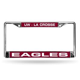 Rico Industries - UW LA CROSSE Eagles Chrome Metal Laser Cut License Plate Frame - Multi