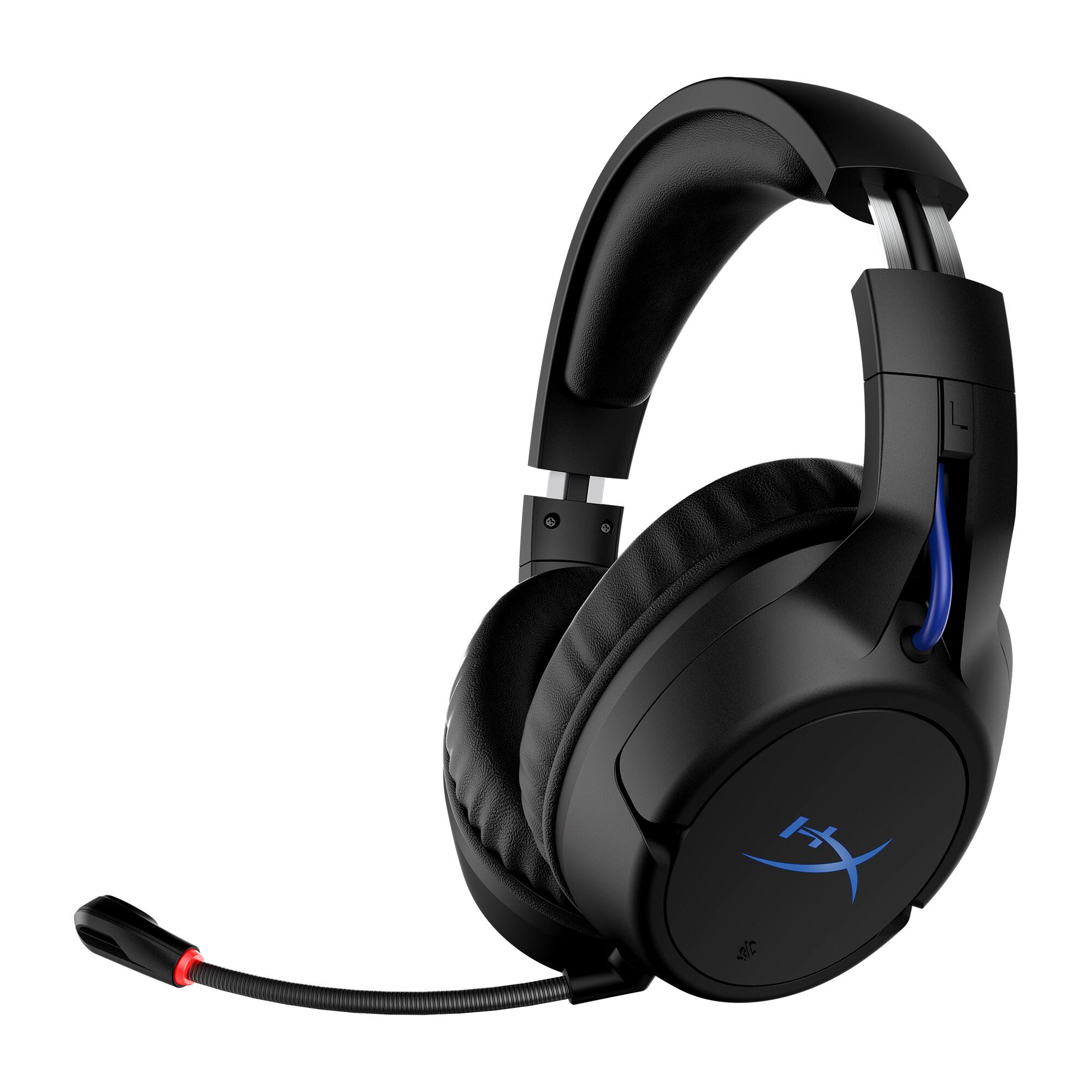 Left. HyperX - HyperX Cloud Flight - Wireless Gaming Headset for PC, laptop, PS5, and PS4 - Black - BLACK.