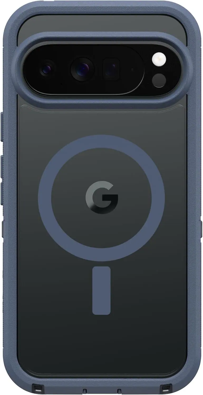 Left. OtterBox - OtterBox - Defender Series Pro XT Hard Shell with Magnets for Pixel 10 Pro XL - Baby Blue Jeans (Blue).
