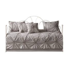 Gracie Mills - Luciano 6-Piece Reversible Daybed Cover Set - Dark Gray