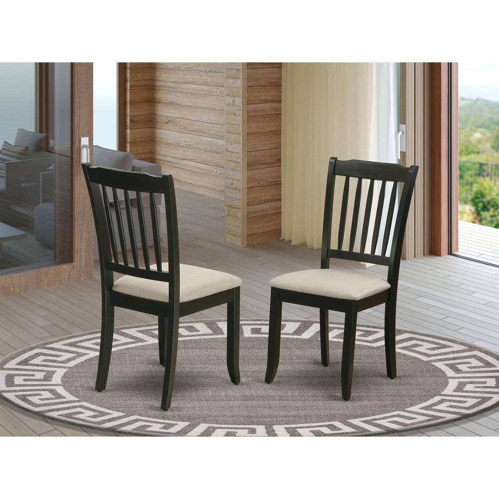 Angle. East West Furniture - Dining Chair Black - Brown.