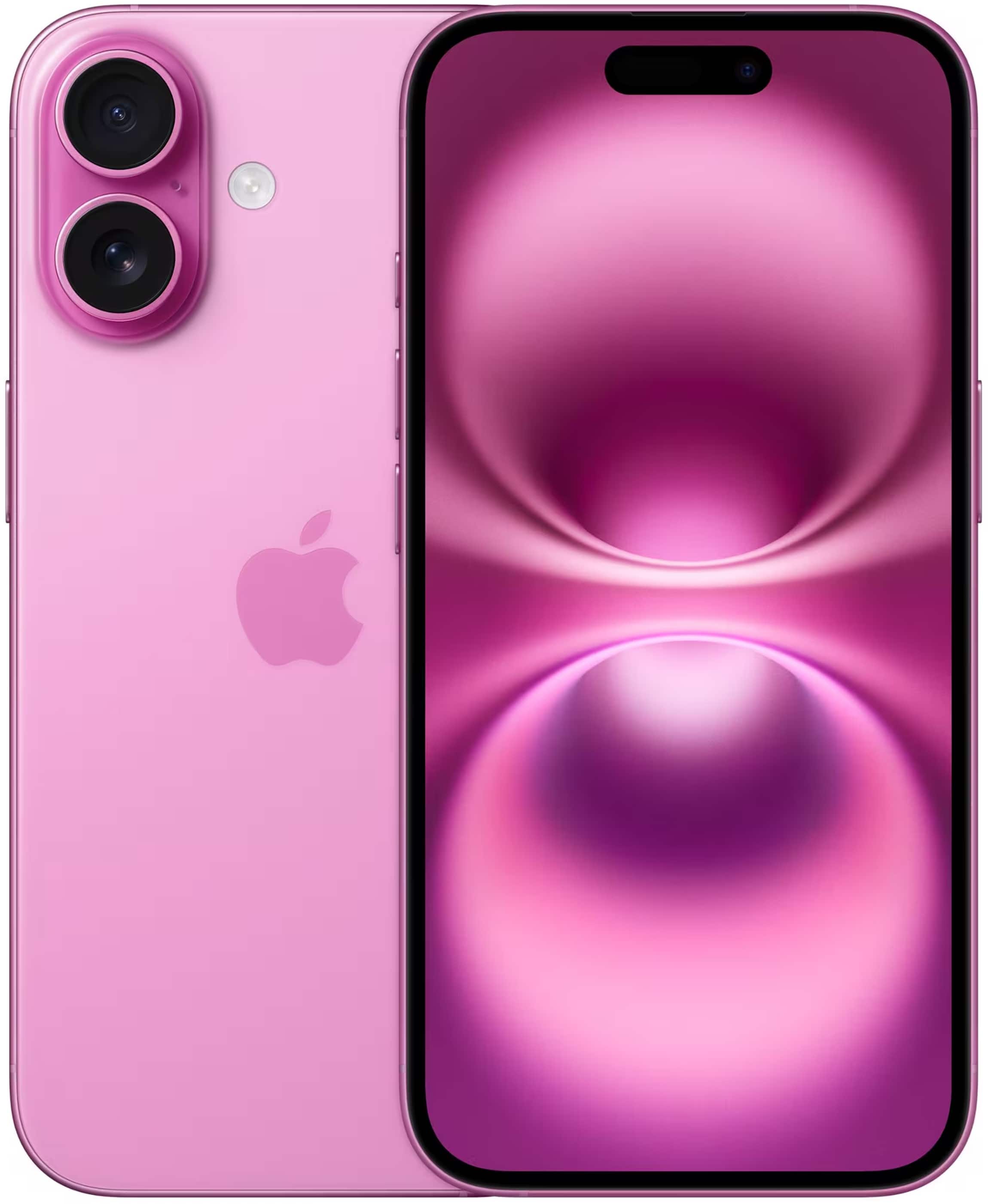 Front. Apple - iPhone 16 128GB - Apple Intelligence (Unlocked) - Pink.