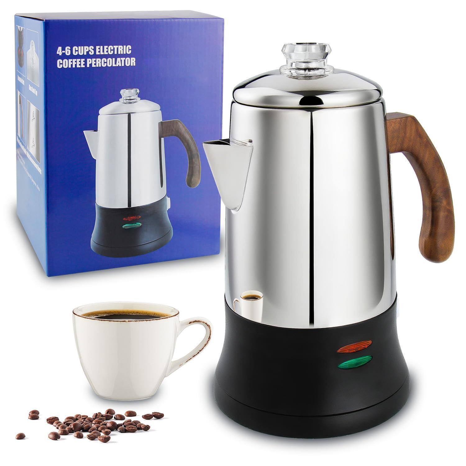 4-6 CUPS ELECTRIC COFFEE PERCOLATOR