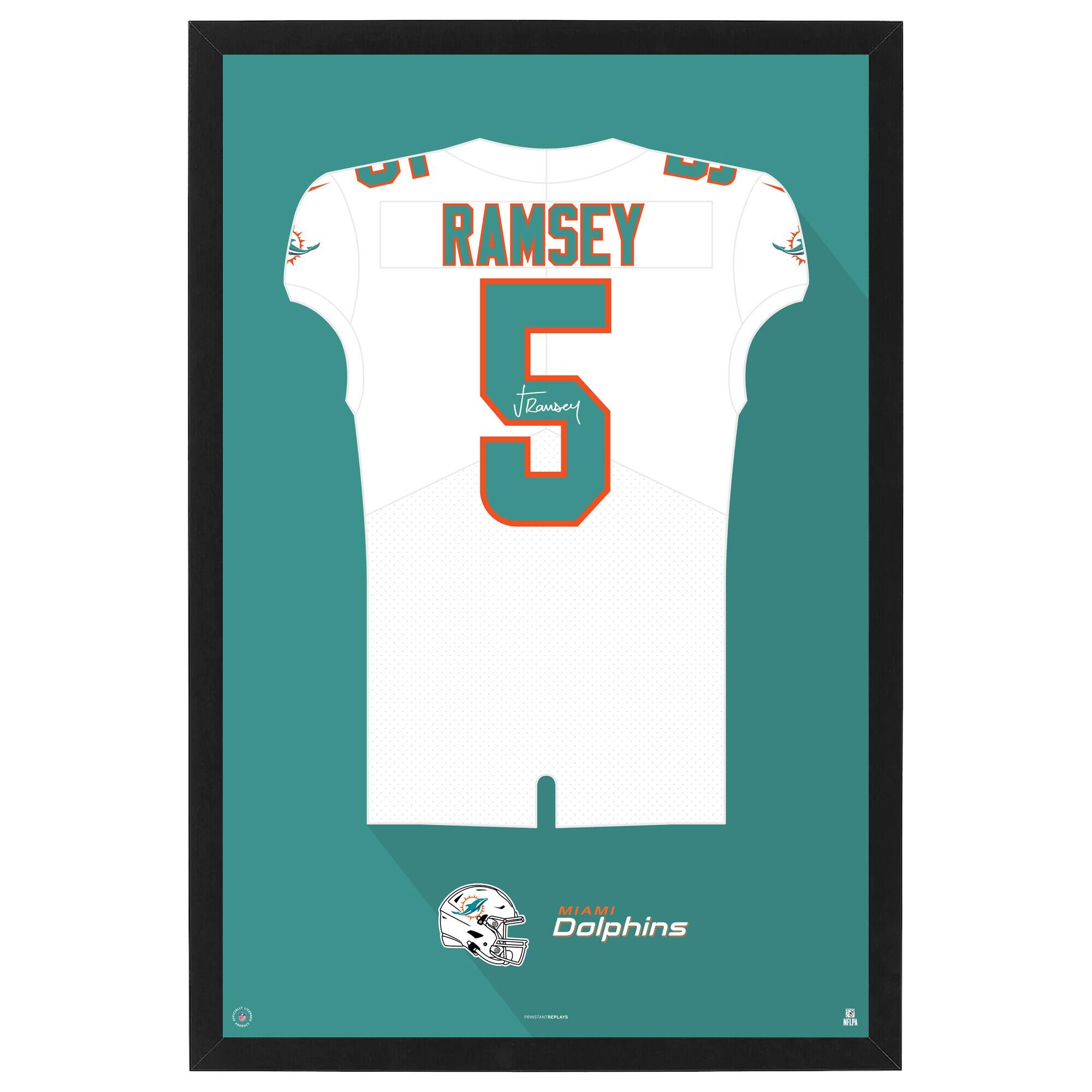 Jalen Ramsey Miami Dolphins Away Jersey Framed Art Print