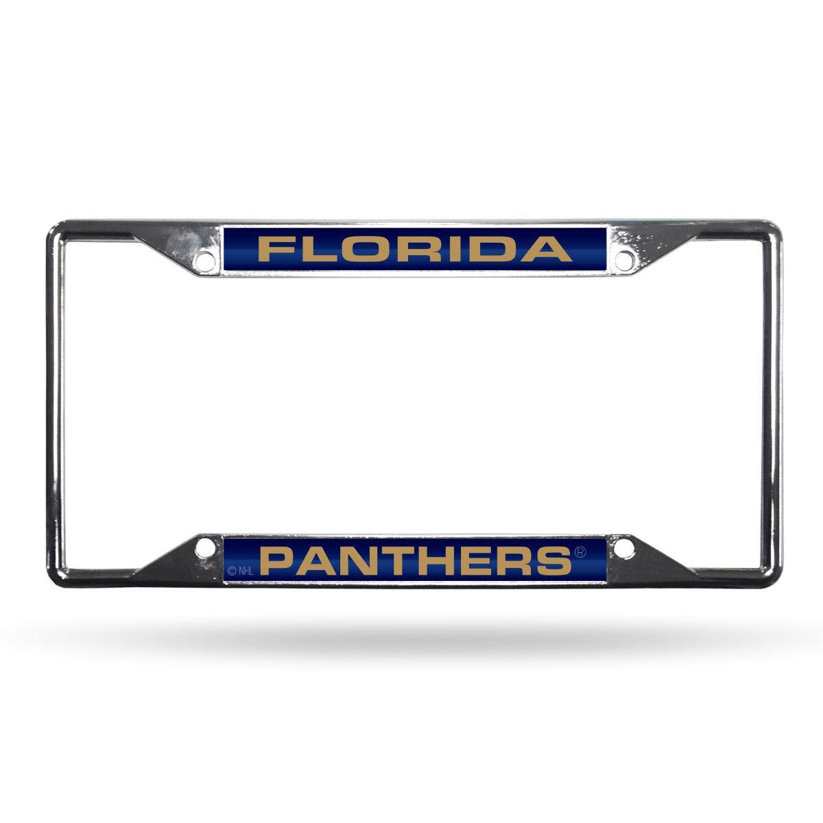 Florida Panthers NHL All Corner EZ View Chrome Metal Laser Cut License Plate Frame