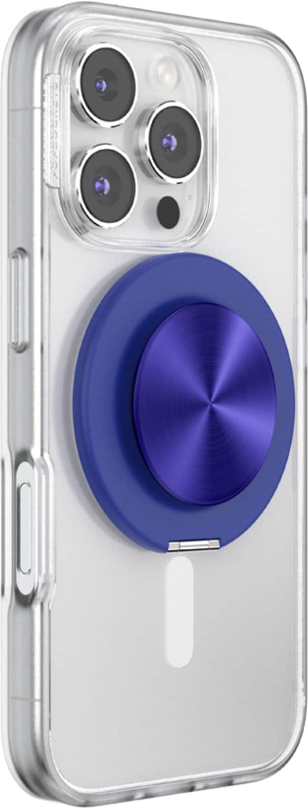 Alt View 1. PopSockets - MagSafe Kick-Out Universal Magnetic Grip & Stand with Adapter Ring for Cell Phones - Alum-Radial French Navy.