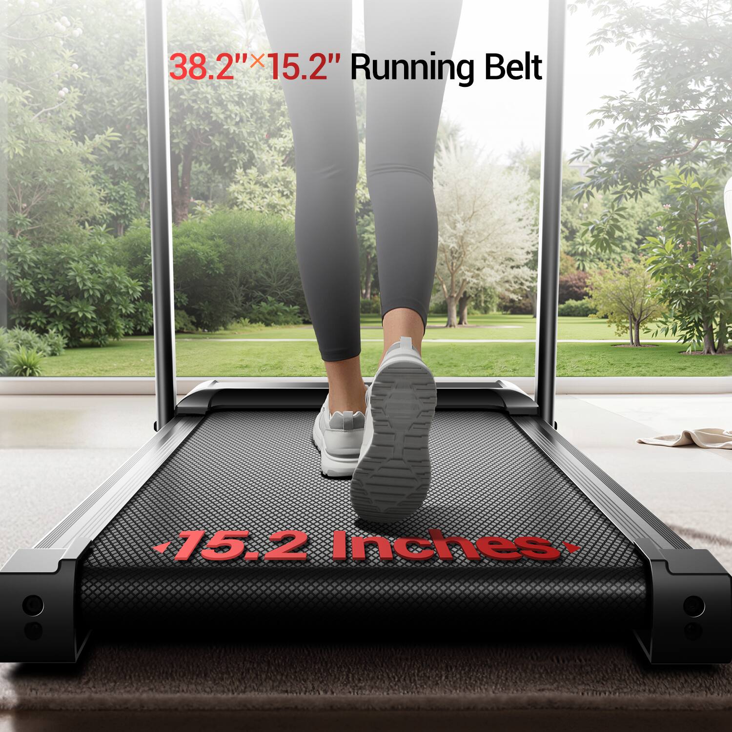 38.2" x 15.2" Running Belt  
15.2 Inches