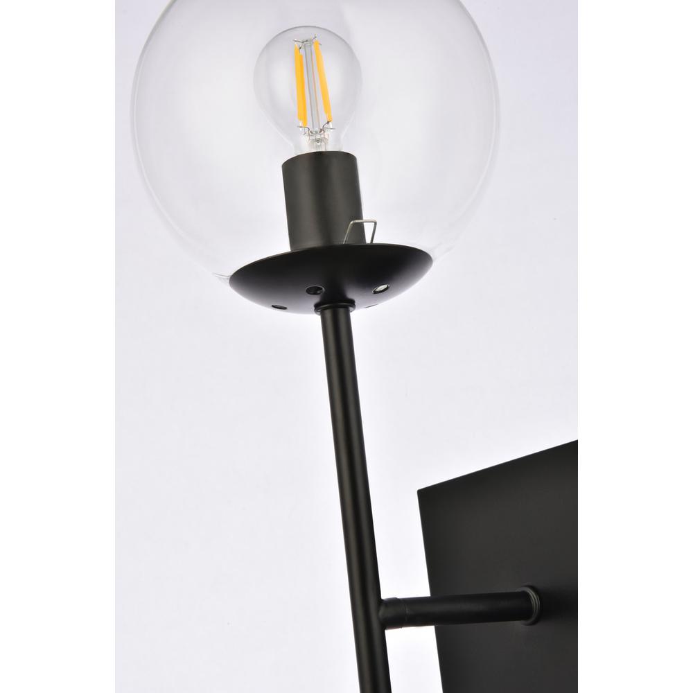 Alt View 1. Living District - Neri 1 light black and clear glass wall sconce - Black And Clear.