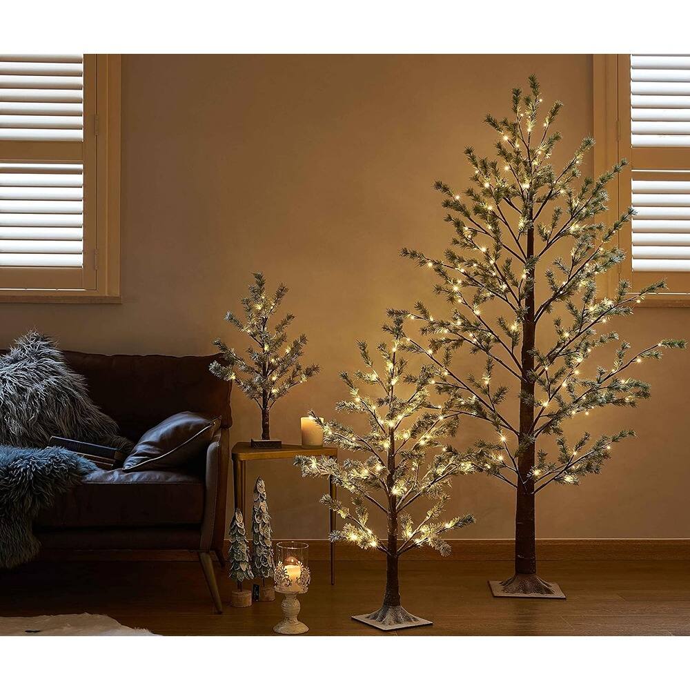 Back. PARKER SLATER - 6FT Lighted Pine Christmas Garland with 48 LED Fairy Lights & Timer - Pine.