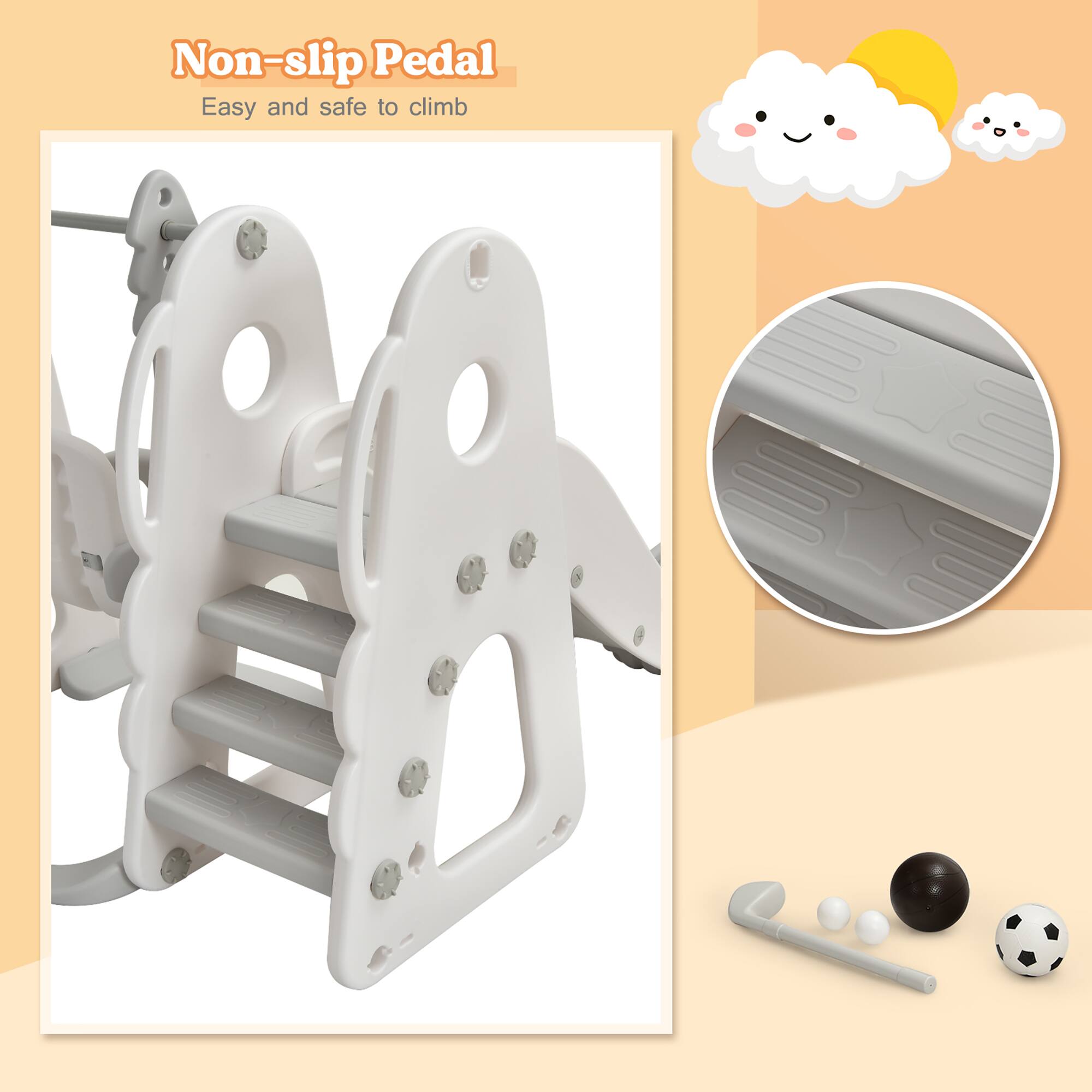 Non-slip Pedal
Easy and safe to climb