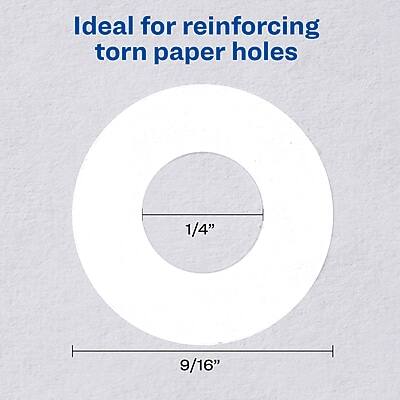 Ideal for reinforcing torn paper holes

1/4"

9/16"
