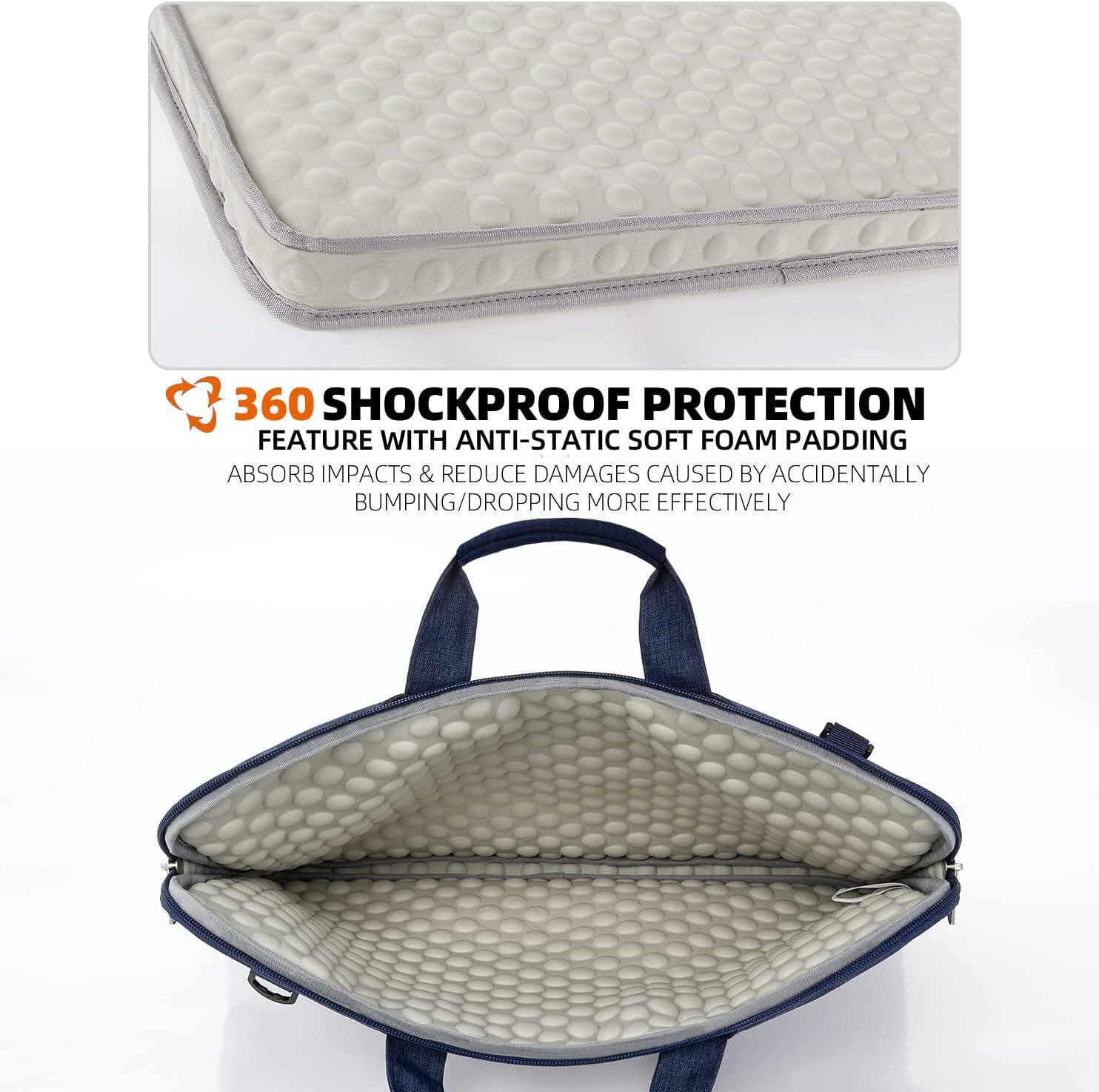 360 SHOCKPROOF PROTECTION  
FEATURE WITH ANTI-STATIC SOFT FOAM PADDING  
ABSORB IMPACTS & REDUCE DAMAGES CAUSED BY ACCIDENTALLY BUMPING/DROPPING MORE EFFECTIVELY