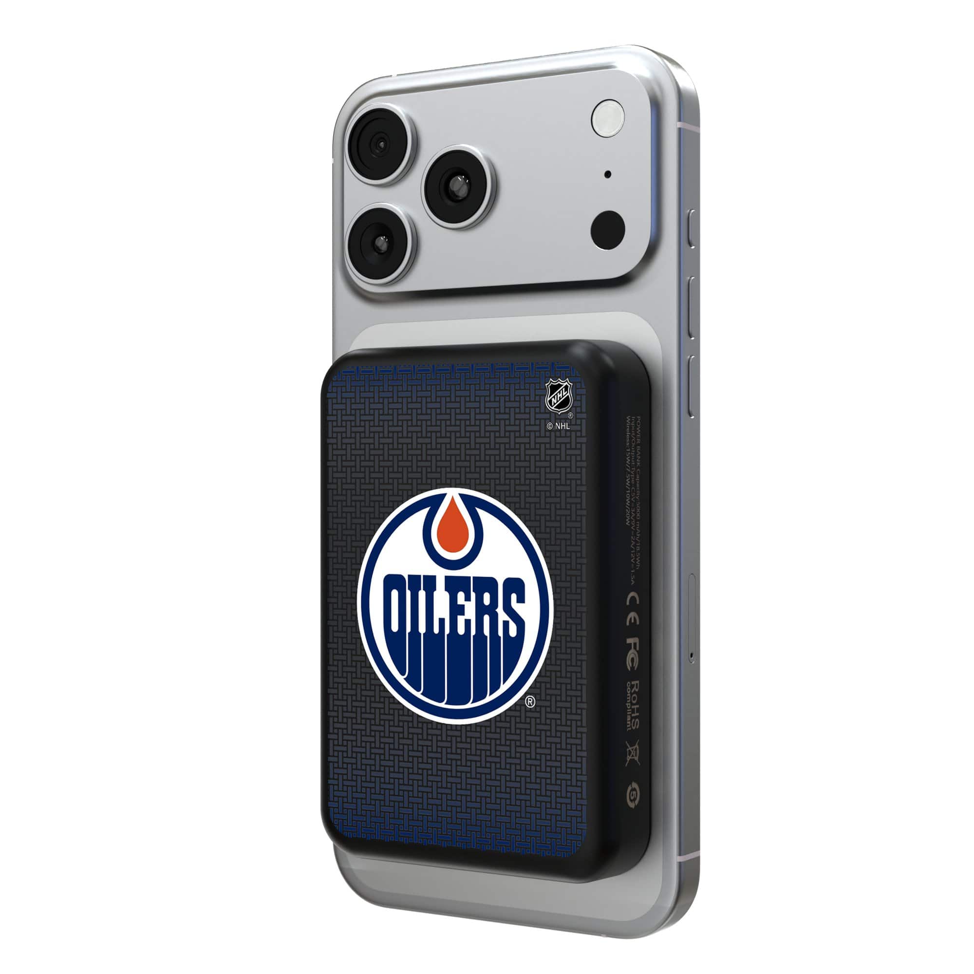 Keyscaper - Edmonton Oilers Wireless Magnetic Power Bank - Black