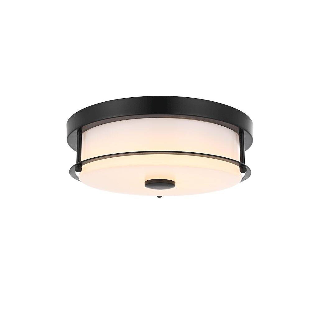 Back. Living District - Kolson 12 Inch Led Flush Mount Ceiling Light In Black - Black.