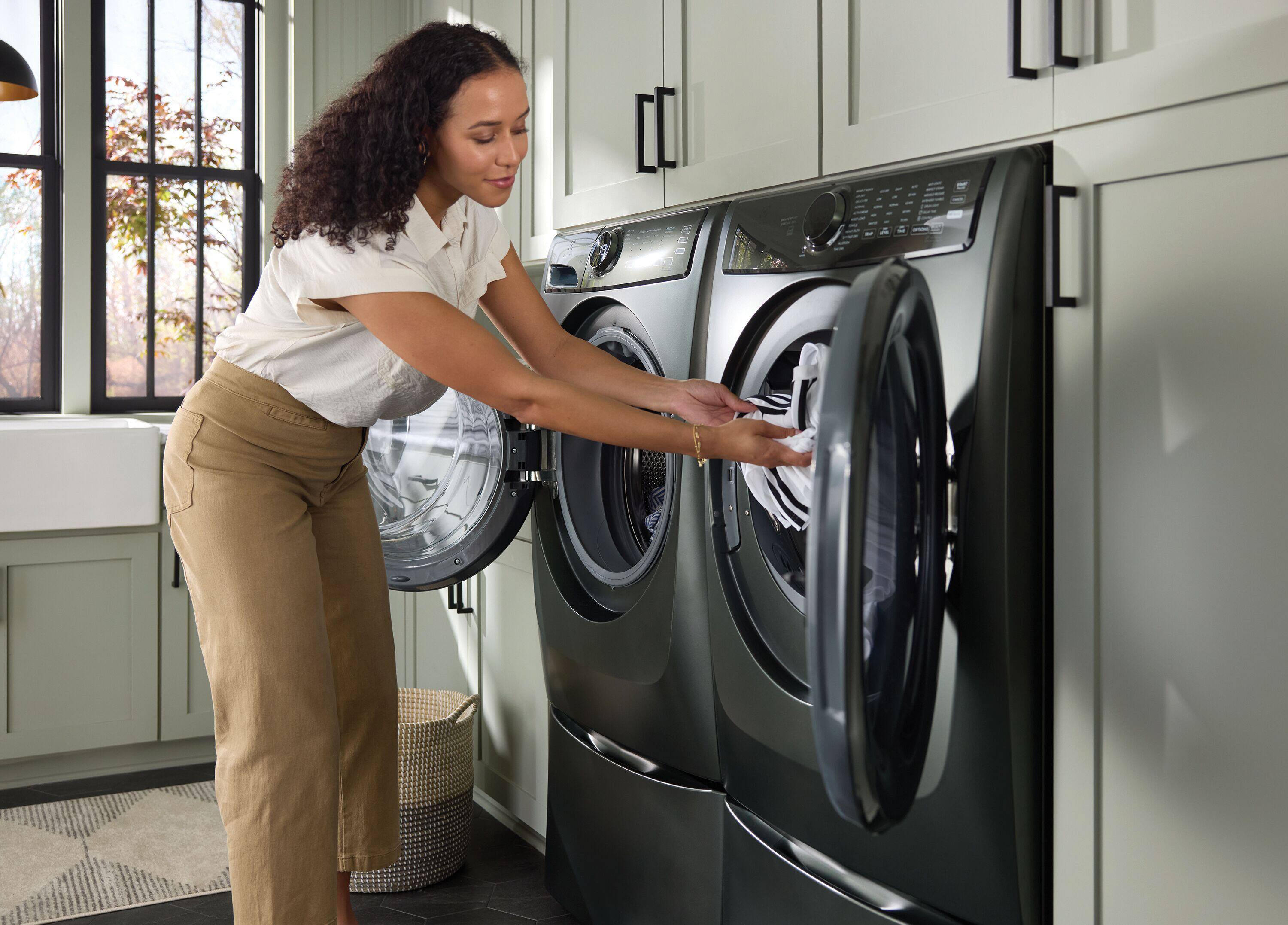 Alt View 5. Electrolux - Front Load Perfect Steam™ Washer with LuxCare® Plus Wash and SmartBoost® - 4.5 Cu. Ft. - Alpine.