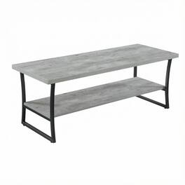 FurniFact - Coffee Table with Slate Gray Frame and Hollow Core Construction - Faux Birch