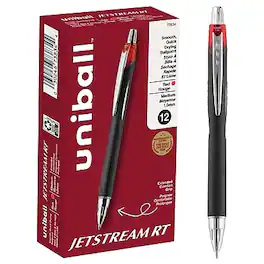 uni-ball - Jetstream RT Retractable Ballpoint Pen, Medium Point, 1.0mm, Dozen - Red Ink