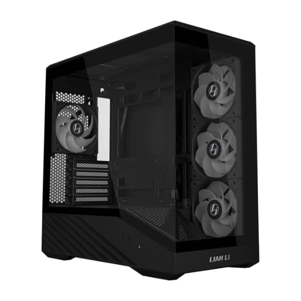Lian Li - VECTOR V100 MINI Micro Compact PC Case, Pre-install 4 x 120mm ARGB PWM Fans, Panoramic Tempered Glass (V100RMIX) - Black