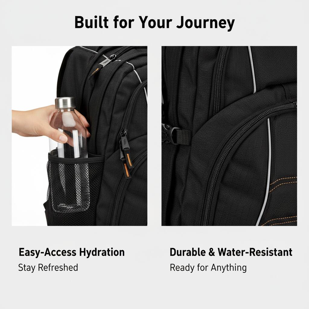 Built for Your Journey

Easy-Access Hydration  
Stay Refreshed

Durable & Water-Resistant  
Ready for Anything