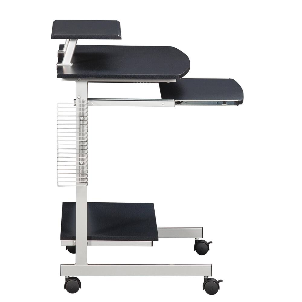 Alt View 3. FurniFact - Gray Portable Computer Cart With Keyboard Shelf - Gray.