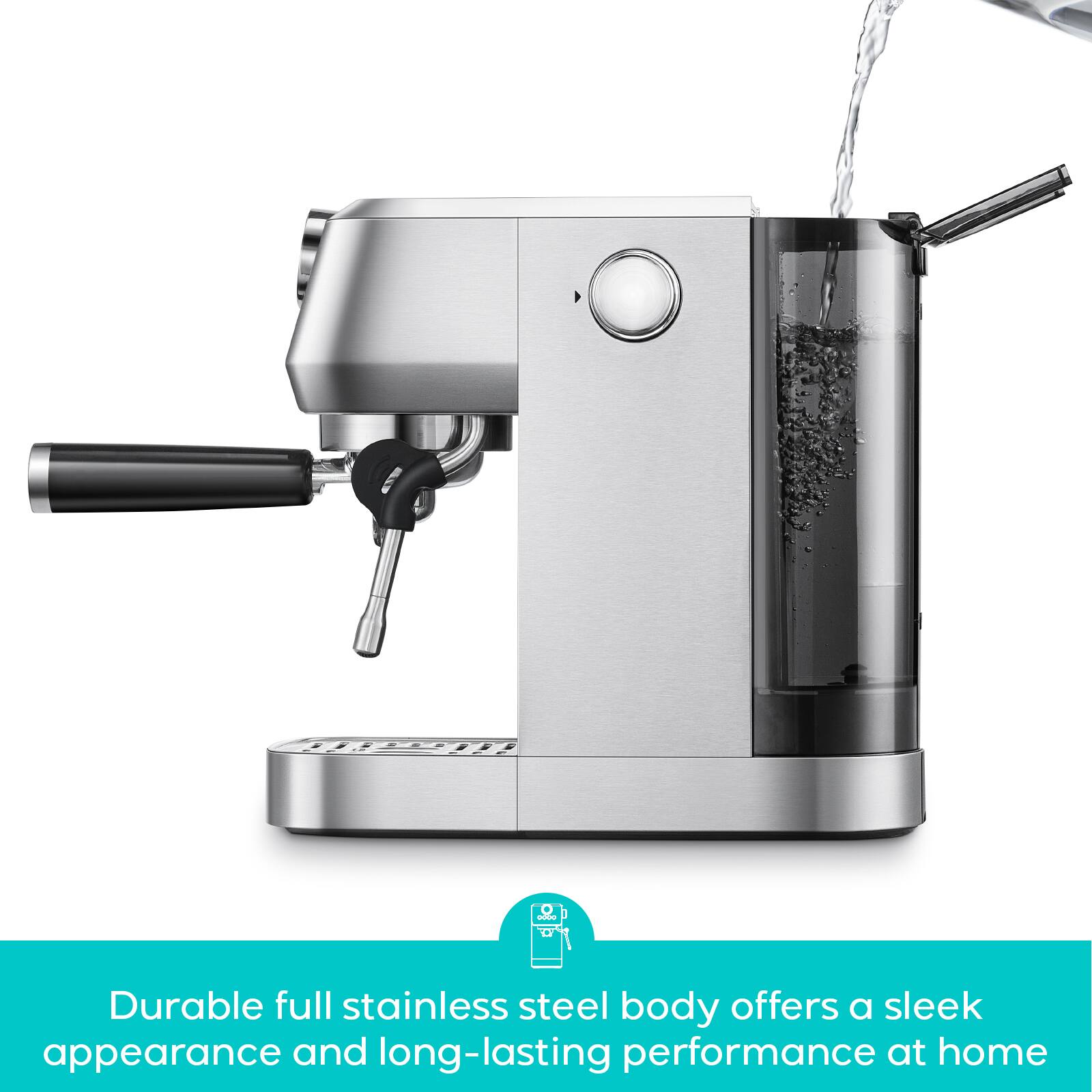 Durable full stainless steel body offers a sleek appearance and long-lasting performance at home