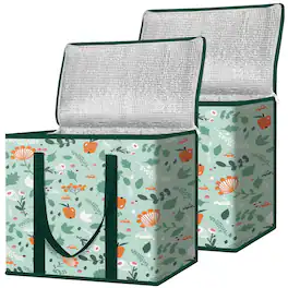 HOMLUX - 2 Pack Insulated Reusable Collapsible Bag Large Insulated Bags, Spring Stroll