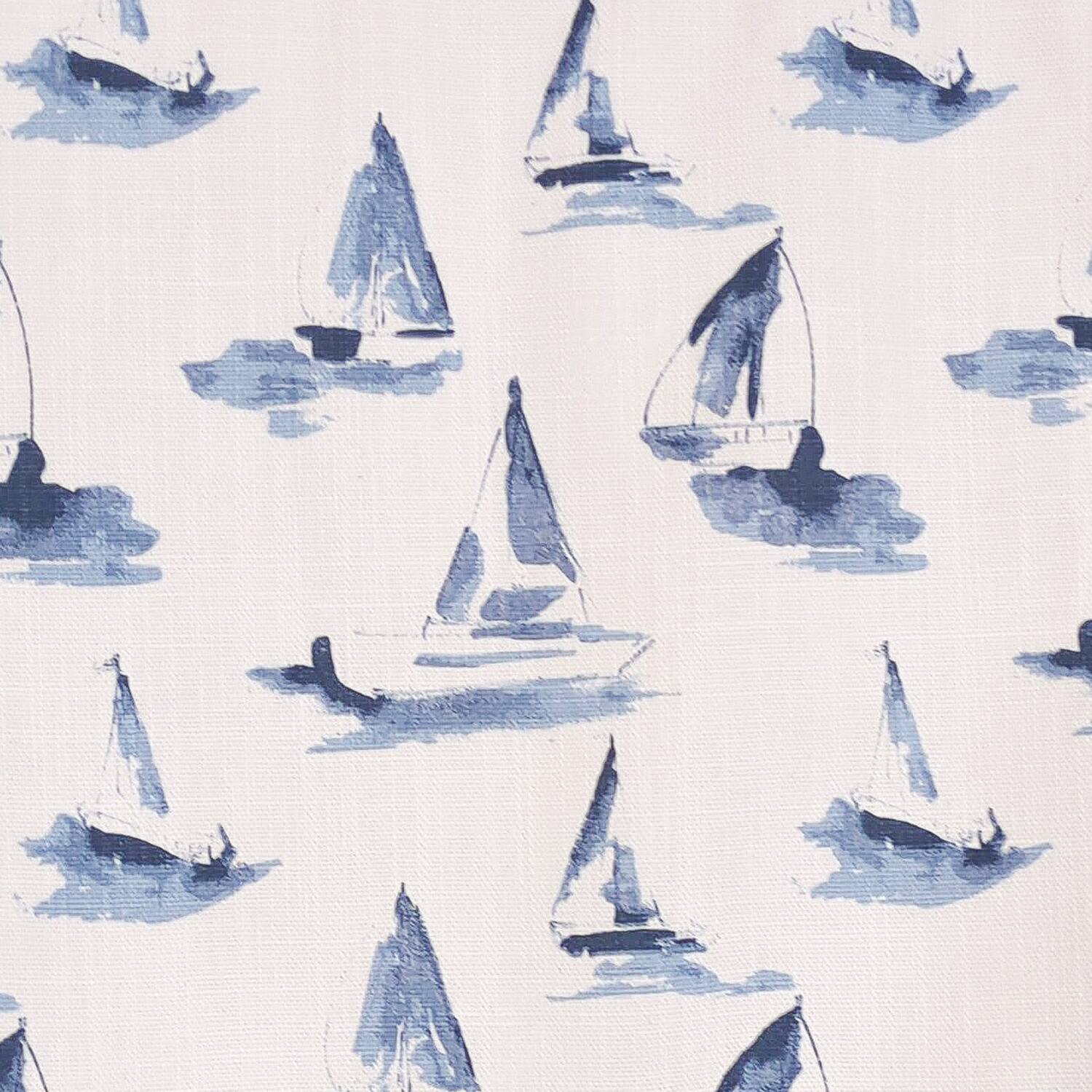 Alt View 3. RLF Home - RLF Home 100% Cotton Sailboats Regal With Ivory Lining Rod Pocket Window Valance 50" x 17" Blue - Blue.